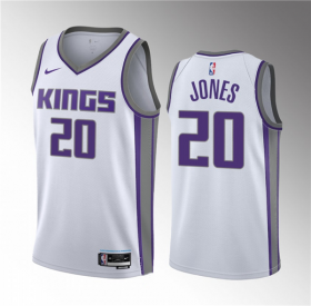 Wholesale Cheap Men\'s Sacramento Kings #20 Colby Jones White 2023 Draft Association Edition Stitched Jersey
