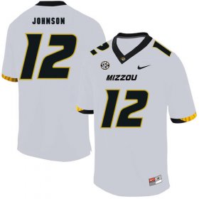 Wholesale Cheap Missouri Tigers 12 Johnathon Johnson White Nike College Football Jersey