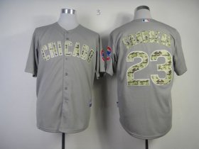 Wholesale Cheap Cubs #23 Ryne Sandberg Grey USMC Cool Base Stitched MLB Jersey