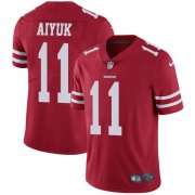 Wholesale Cheap Nike 49ers #11 Brandon Aiyuk Red Team Color Youth Stitched NFL Vapor Untouchable Limited Jersey