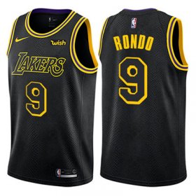 Wholesale Cheap Nike Los Angeles Lakers #9 Rajon Rondo Black NBA Swingman City Edition Jersey