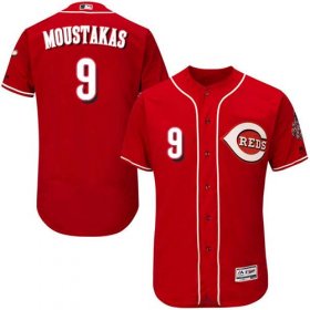 Wholesale Cheap Reds #9 Mike Moustakas Red Flexbase Authentic Collection Stitched MLB Jersey