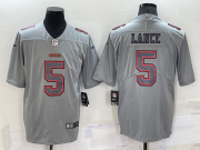 Wholesale Men's San Francisco 49ers #5 Trey Lance Grey Atmosphere Fashion Vapor Untouchable Stitched Limited Jersey