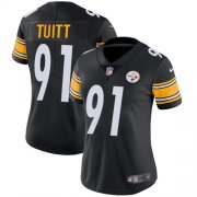 Wholesale Cheap Nike Steelers #91 Stephon Tuitt Black Team Color Women's Stitched NFL Vapor Untouchable Limited Jersey