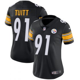 Wholesale Cheap Nike Steelers #91 Stephon Tuitt Black Team Color Women\'s Stitched NFL Vapor Untouchable Limited Jersey