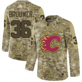 Wholesale Cheap Adidas Flames #36 Troy Brouwer Camo Authentic Stitched NHL Jersey