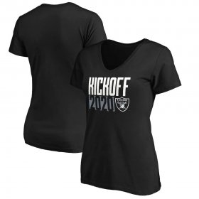 Wholesale Cheap Las Vegas Raiders Fanatics Branded Women\'s Kickoff 2020 V-Neck T-Shirt Black