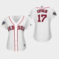 Wholesale Cheap Red Sox #17 Nathan Eovaldi White Home 2018 World Series Women's Stitched MLB Jersey