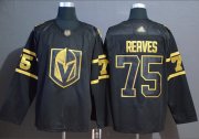 Wholesale Cheap Adidas Golden Knights #75 Ryan Reaves Black/Gold Authentic Stitched NHL Jersey