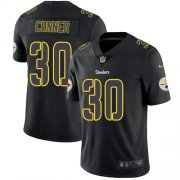 Wholesale Cheap Nike Steelers #30 James Conner Black Men's Stitched NFL Limited Rush Impact Jersey