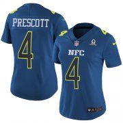 Wholesale Cheap Nike Cowboys #4 Dak Prescott Navy Women's Stitched NFL Limited NFC 2017 Pro Bowl Jersey