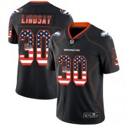 Wholesale Cheap Nike Broncos #30 Phillip Lindsay Black Men's Stitched NFL Limited Rush USA Flag Jersey