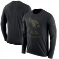Wholesale Cheap Men's Arizona Cardinals Nike Black Salute to Service Sideline Legend Performance Long Sleeve T-Shirt