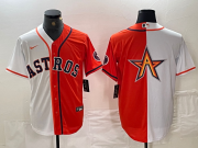 Cheap Men's Houston Astros Blank Orange White Split Stitched Baseball Jerseys
