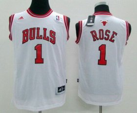 Cheap Youth Chicago Bulls #1 Derrick Rose White Jersey