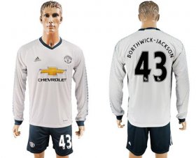 Wholesale Cheap Manchester United #43 Borthwick-Jackson Sec Away Long Sleeves Soccer Club Jersey