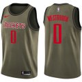Wholesale Cheap Nike Rockets #0 Russell Westbrook Green Salute to Service NBA Swingman Jersey