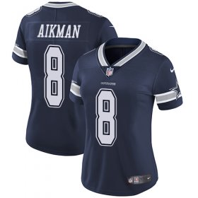 Wholesale Cheap Nike Cowboys #8 Troy Aikman Navy Blue Team Color Women\'s Stitched NFL Vapor Untouchable Limited Jersey