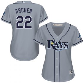 Wholesale Cheap Rays #22 Chris Archer Grey Road Women\'s Stitched MLB Jersey