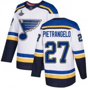 Wholesale Cheap Adidas Blues #27 Alex Pietrangelo White Road Authentic Stanley Cup Champions Stitched NHL Jersey