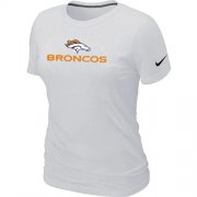 Wholesale Cheap Women's Nike Denver Broncos Authentic Logo T-Shirt White