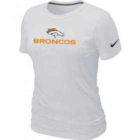 Wholesale Cheap Women\'s Nike Denver Broncos Authentic Logo T-Shirt White