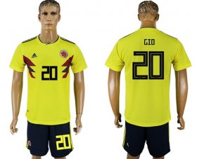 Wholesale Cheap Colombia #20 G.Moreno Home Soccer Country Jersey