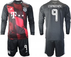 Wholesale Cheap 2021 Men Bayern Munchen away long sleeves 9 soccer jerseys