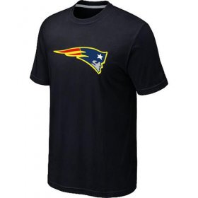 Wholesale Cheap New England Patriots Neon Logo Charcoal T-Shirt Black