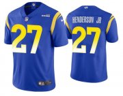 Wholesale Cheap Men's Los Angeles Rams #27 Darrell Henderson Jr. Royal Vapor Untouchable Stitched Football Jersey