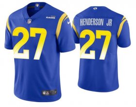 Wholesale Cheap Men\'s Los Angeles Rams #27 Darrell Henderson Jr. Royal Vapor Untouchable Stitched Football Jersey