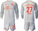 Wholesale Cheap Men 2020-2021 club Bayern Munchen away long sleeves 27 white Soccer Jerseys