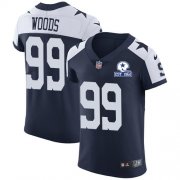 Wholesale Cheap Nike Cowboys #99 Antwaun Woods Navy Blue Thanksgiving Men's Stitched With Established In 1960 Patch NFL Vapor Untouchable Throwback Elite Jersey