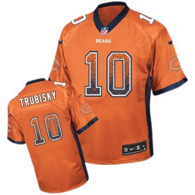 Wholesale Cheap Nike Bears #10 Mitchell Trubisky Orange Alternate Men\'s Stitched NFL Elite Drift Fashion Jersey