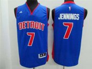 Wholesale Cheap Men's Detroit Pistons #7 Brandon Jennings Revolution 30 Swingman 2014 New Blue Jersey