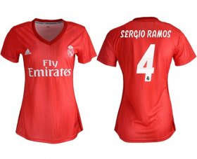 Wholesale Cheap Women\'s Real Madrid #4 Sergio Ramos Third Soccer Club Jersey