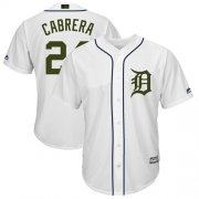 Wholesale Cheap Tigers #24 Miguel Cabrera White New Cool Base 2018 Memorial Day Stitched MLB Jersey