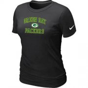 Wholesale Cheap Women's Nike Green Bay Packers Heart & Soul NFL T-Shirt Black