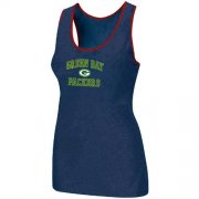 Wholesale Cheap Women's Nike Green Bay Packers Heart & Soul Tri-Blend Racerback Stretch Tank Top Blue