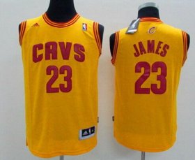 Cheap Youth Cleveland Cavaliers #23 LeBron James Yellow Jersey