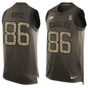Wholesale Cheap Nike Eagles #86 Zach Ertz Green Men's Stitched NFL Limited Salute To Service Tank Top Jersey