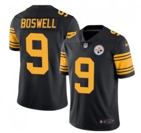 Wholesale Cheap Men\'s Pittsburgh Steelers #9 Chris Boswell Black Vapor Color Rush Stitched Jersey