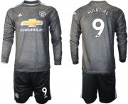 Wholesale Cheap Men 2020-2021 club Manchester united away long sleeve 9 black Soccer Jerseys