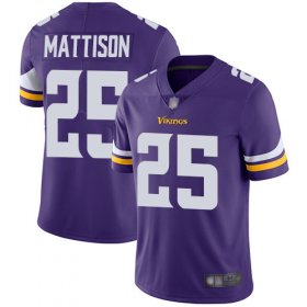 Wholesale Cheap Nike Vikings #25 Alexander Mattison Purple Team Color Men\'s Stitched NFL Vapor Untouchable Limited Jersey