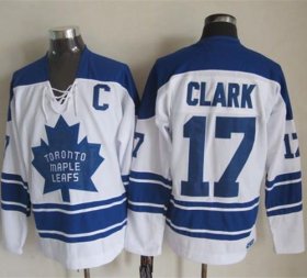 Wholesale Cheap Maple Leafs #17 Wendel Clark White CCM Throwback Third Stitched NHL Jersey
