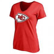Wholesale Cheap Women's Kansas City Chiefs Pro Line Primary Team Logo Slim Fit T-Shirt Red