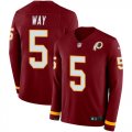Wholesale Cheap Nike Redskins #5 Tress Way Burgundy Team Color Men's Stitched NFL Limited Therma Long Sleeve Jersey