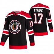 Wholesale Cheap Chicago Blackhawks #17 Dylan Strome Black Men's Adidas 2020-21 Reverse Retro Alternate NHL Jersey