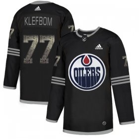 Wholesale Cheap Adidas Oilers #77 Oscar Klefbom Black Authentic Classic Stitched NHL Jersey