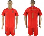 Wholesale Cheap Portugal #1 Patricio Red Goalkeeper Soccer Country Jersey